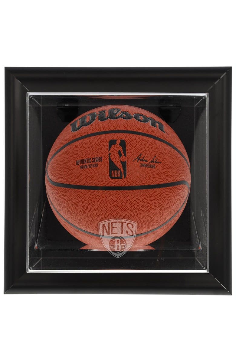 FANATICS AUTHENTIC Brooklyn Nets Black Framed Wall-Mounted Basketball Display Case, Main, color, 
