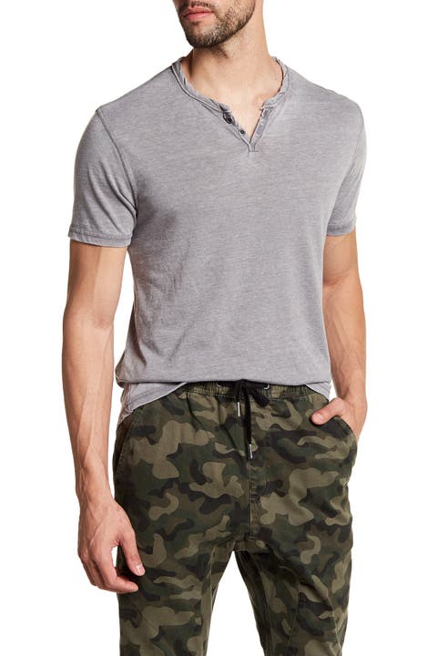 Button Notch Neck T-Shirt