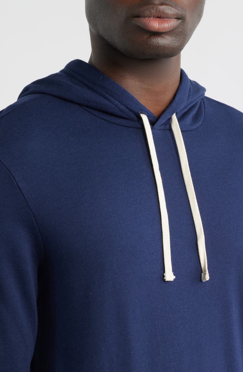 Marine Layer Cotton Blend French Terry Pullover Hoodie, Alternate, color, True Navy