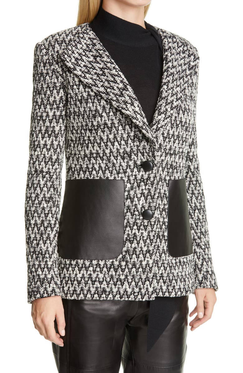 St. John Collection Chevron Bouclé Knit Jacket, Alternate, color, 