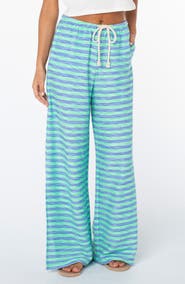 Roxy Beach Breeze Stripe Drawstring Waist Stretch Cotton Pants