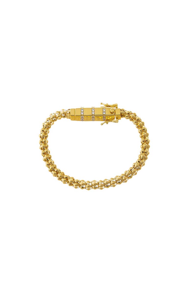 BY ADINA EDEN Beaded Cluster Rounded Clasp Pendant Bracelet, Main, color, Gold