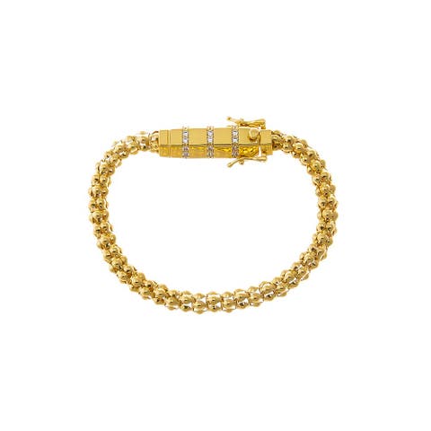 Beaded Cluster Rounded Clasp Pendant Bracelet