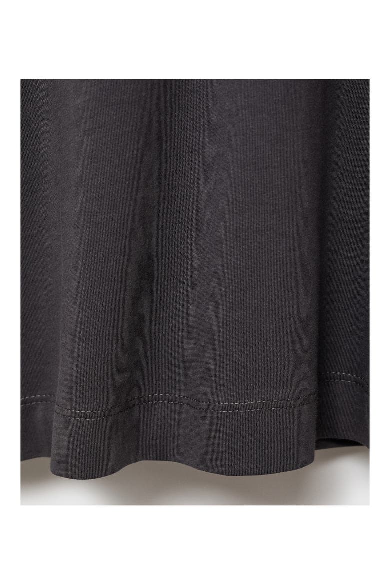 Long Sleeve Cotton V-Neck Pajama Top, Alternate, color, CHARCOAL