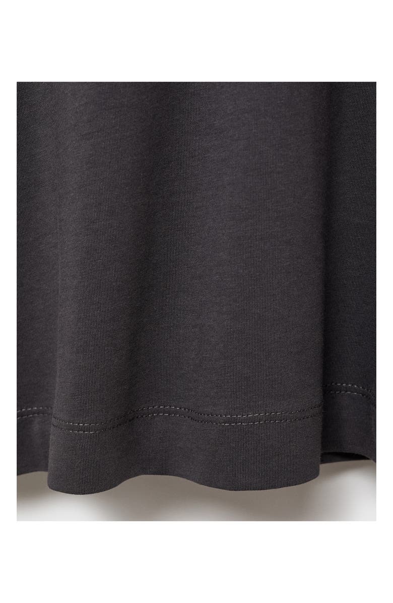 MANGO Long Sleeve Cotton V-Neck Pajama Top, Alternate, color, Charcoal