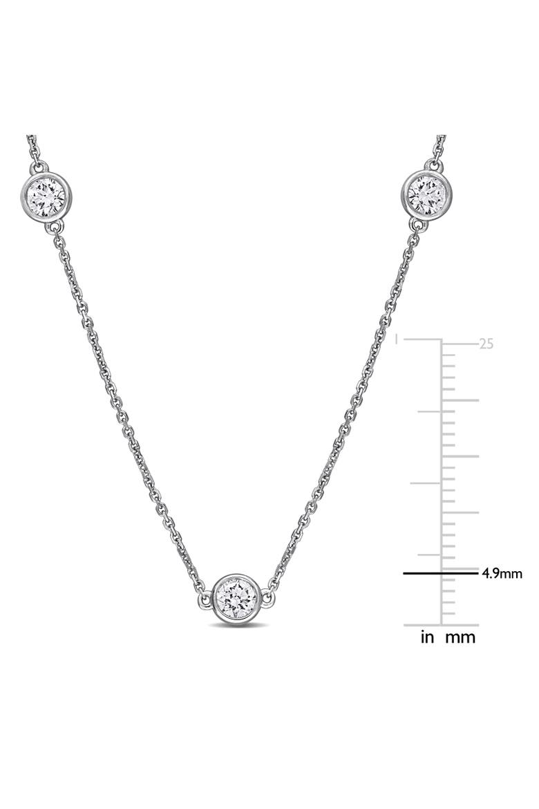 1-4/5 CTW Lab-Grown Diamond Station Necklace 14K, Alternate, color, White Gold