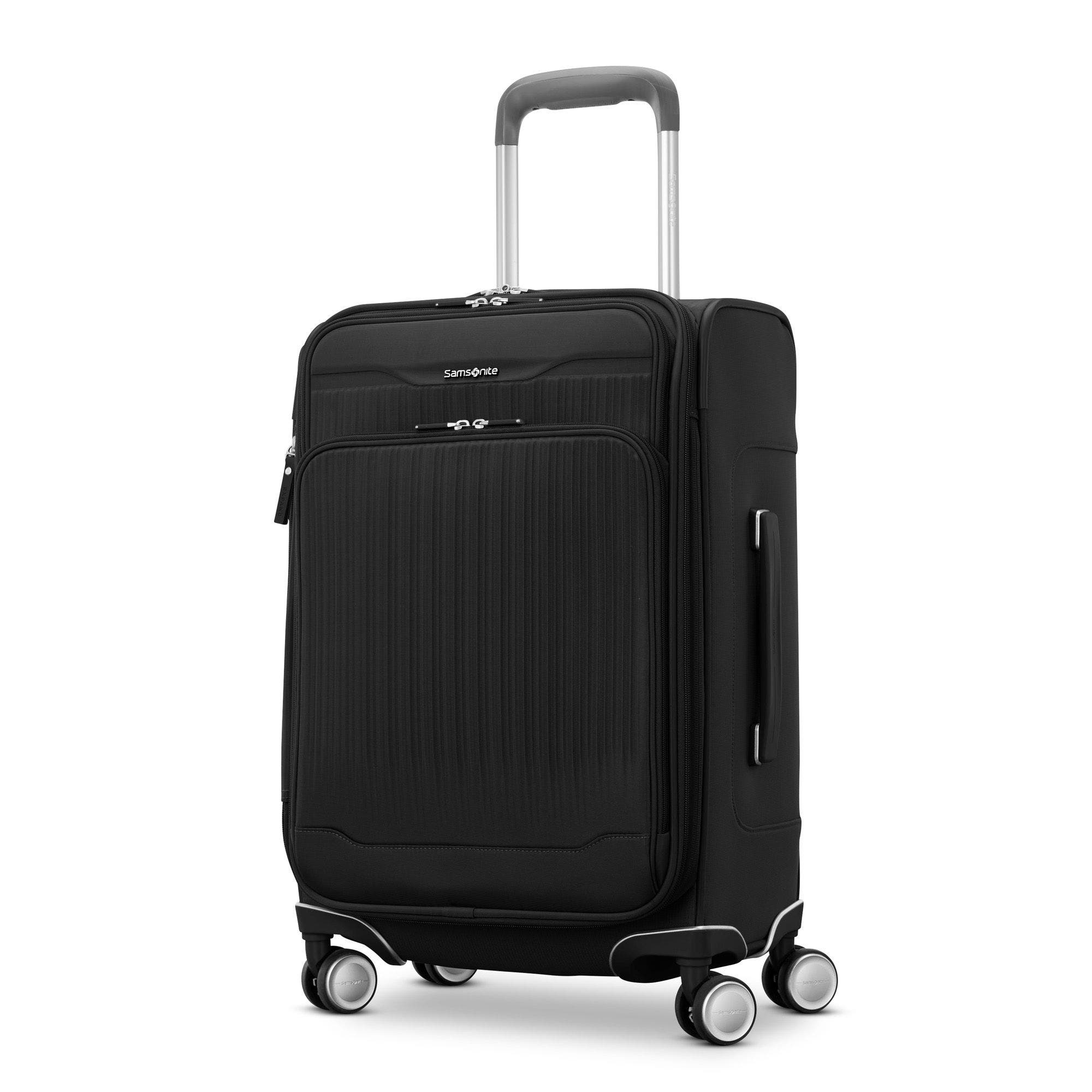 Samsonite Silhouette 18 Softside Carry-On Expandable Spinner, Main, color, Black