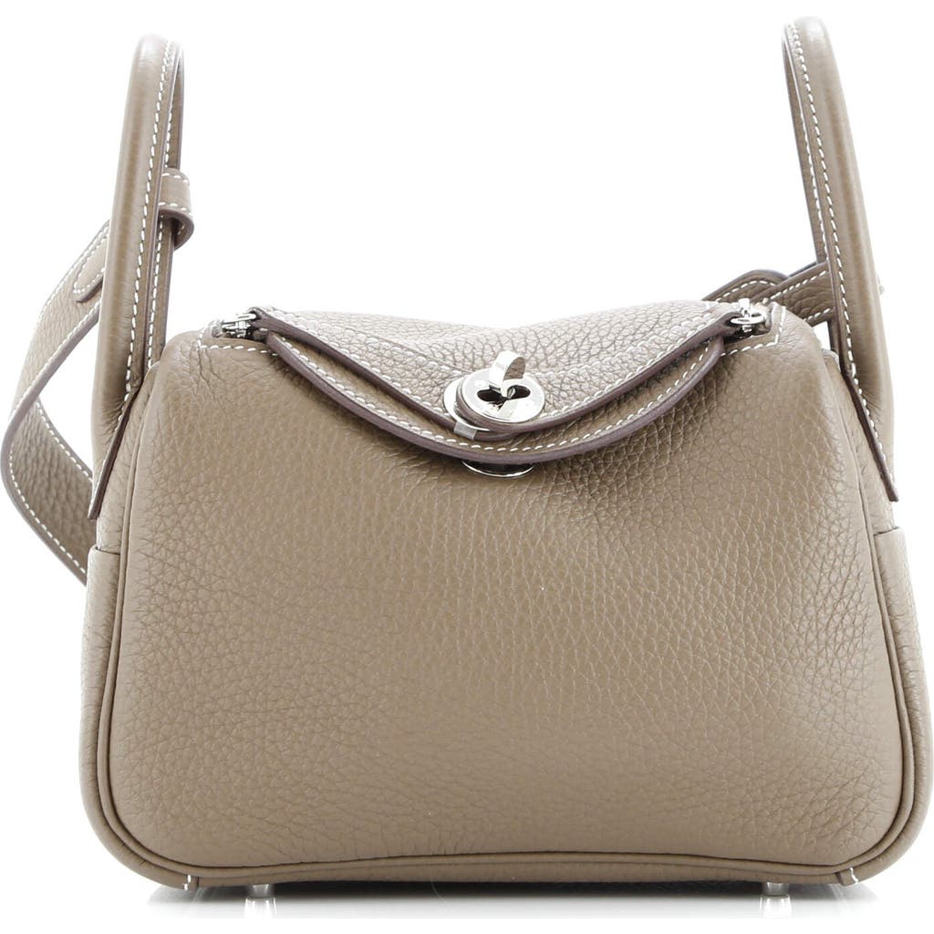 Pre-owned Hermes Hermes Lindy Bag Clemence Mini In Brown