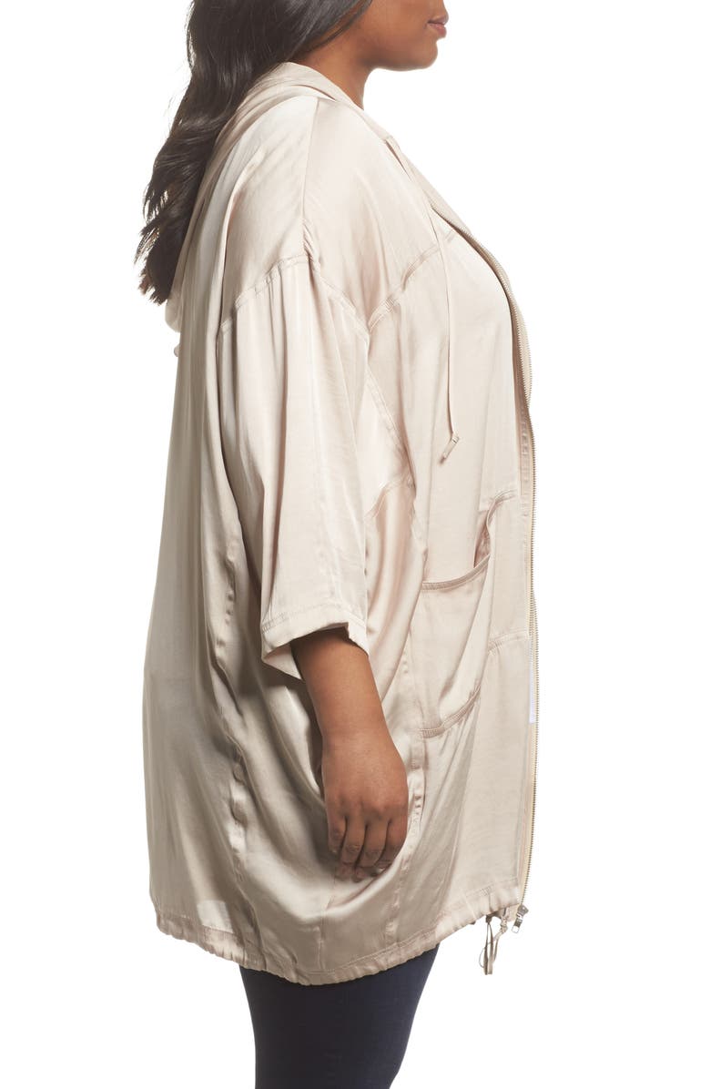 Sejour Oversized Satin Zip Jacket, Alternate, color, 