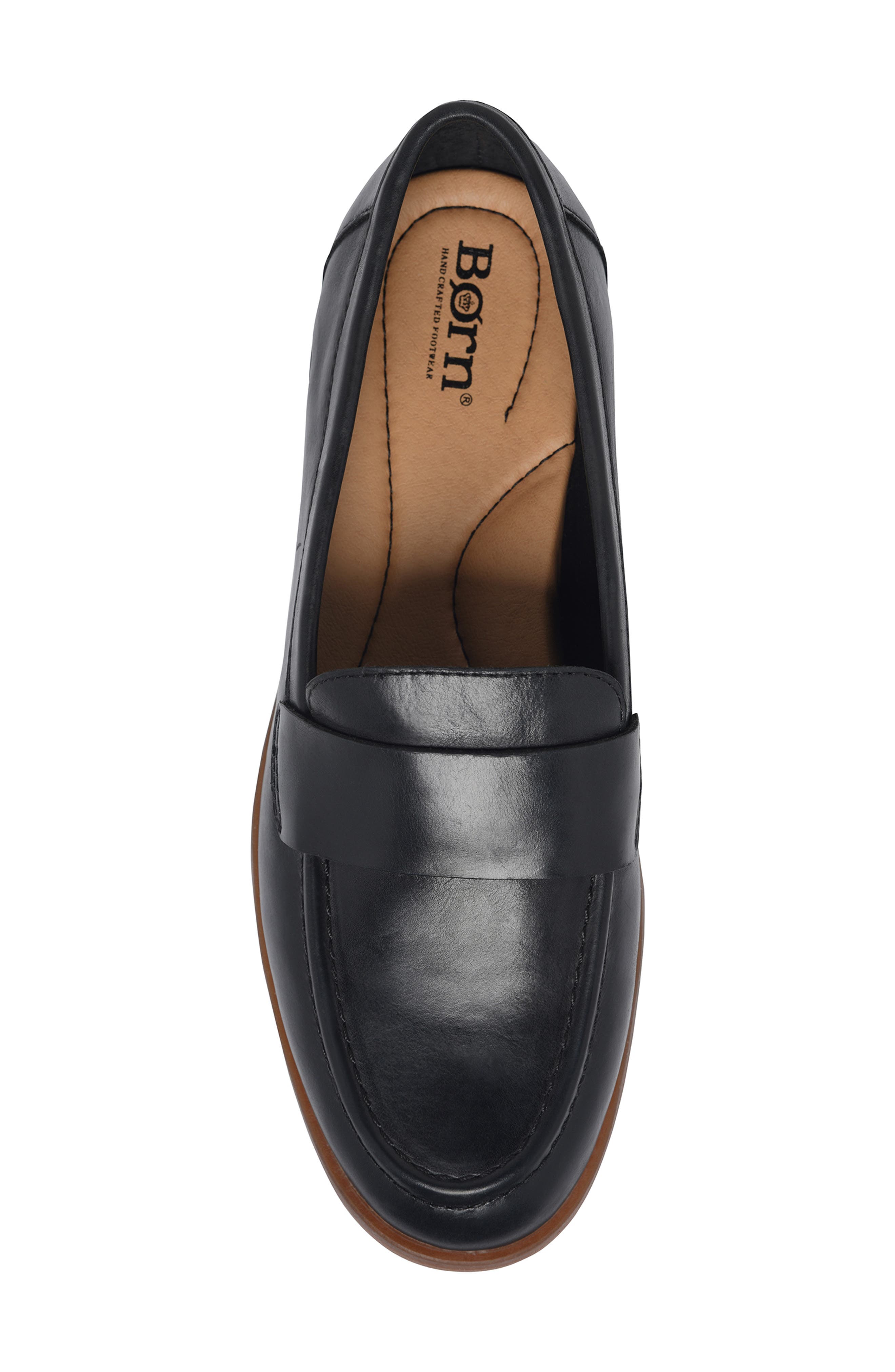 Børn Apron Toe Loafer, Alternate, color, Black Fullgrain