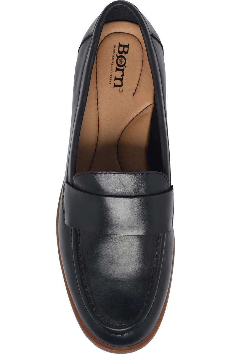 Børn Apron Toe Loafer, Alternate, color, Black Fullgrain