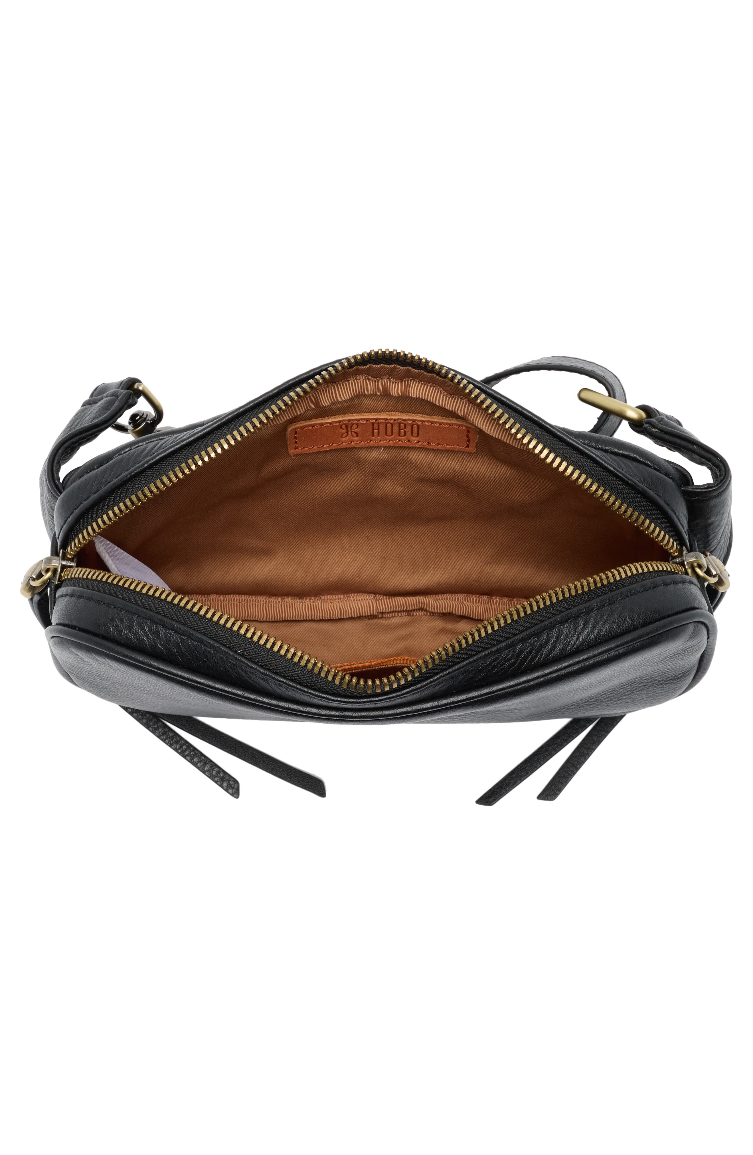 HOBO Shaker Leather Belt Bag, Alternate, color, Black
