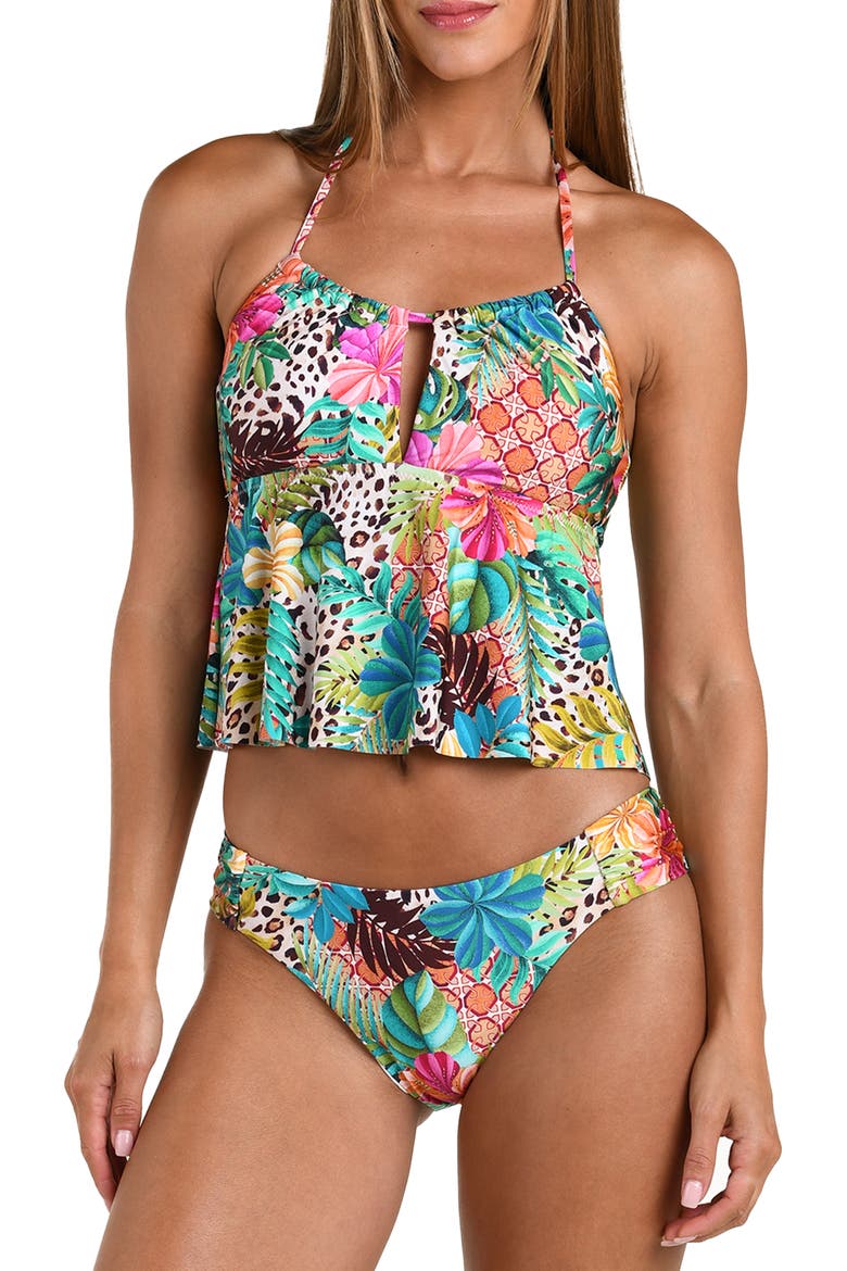 Paradise Heat Halter Tankini, Main, color, BLUE MULTI