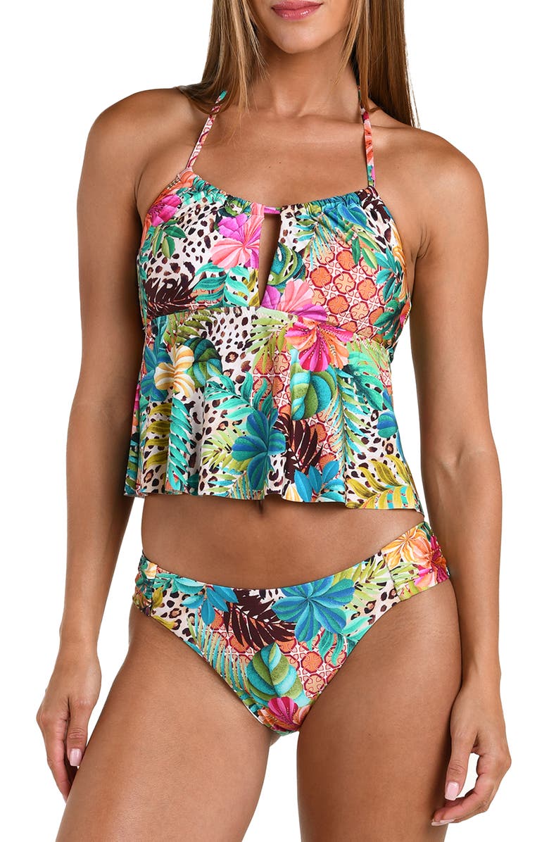 Sunshine 79 Paradise Heat Halter Tankini, Main, color, Blue Multi