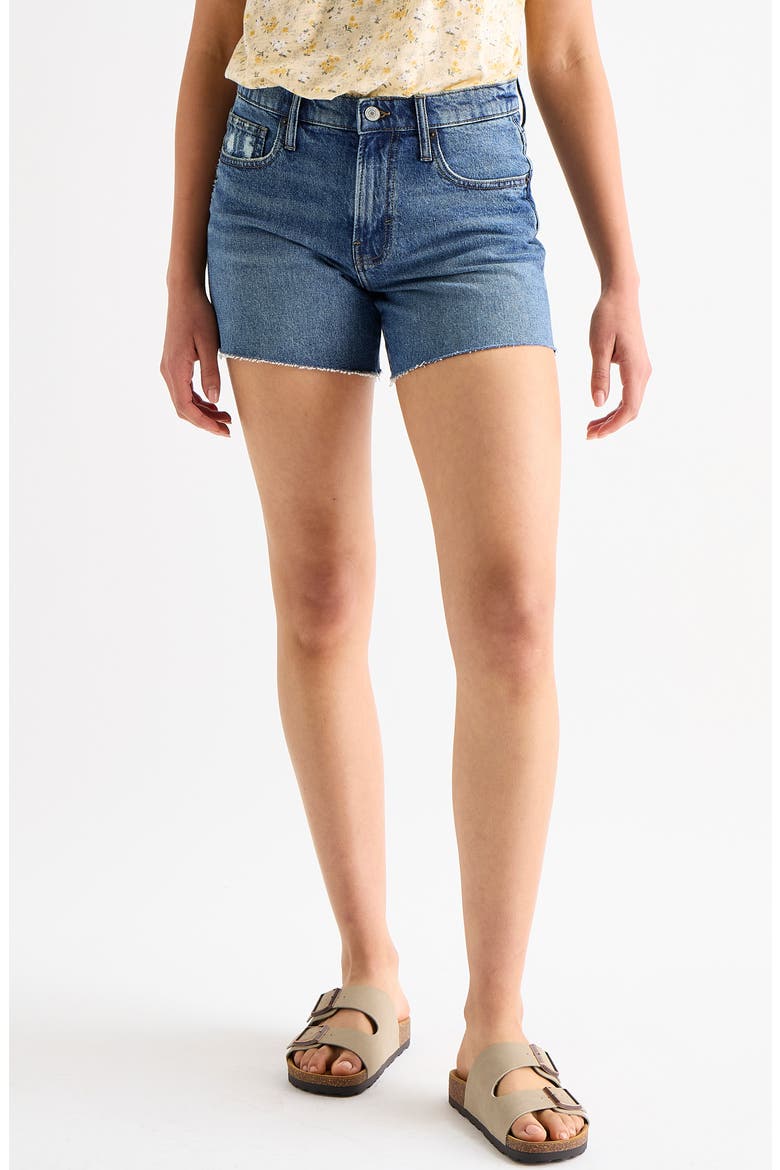 Baggy Denim Cutoff Shorts, Main, color, MORNING BREEZE - DEST
