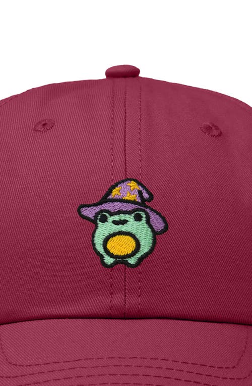 Shop Dalix Sorcerer Frog Embroidered Dad Hat In Maroon