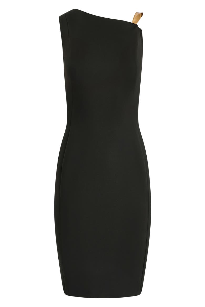 Asymmetric Hardware Sheath Dress, Alternate, color, BLACK