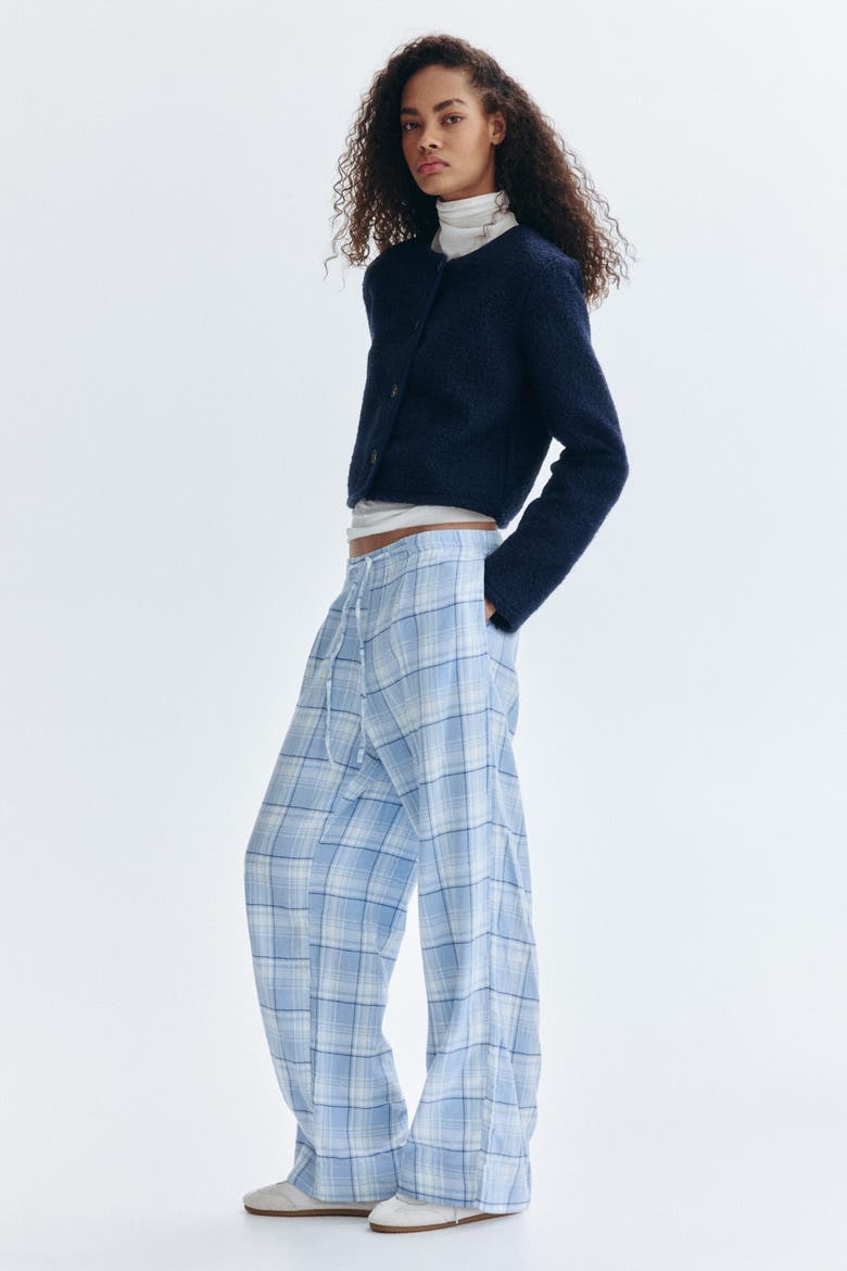 Pull-on Trousers, Alternate, color, Light blue/plaid