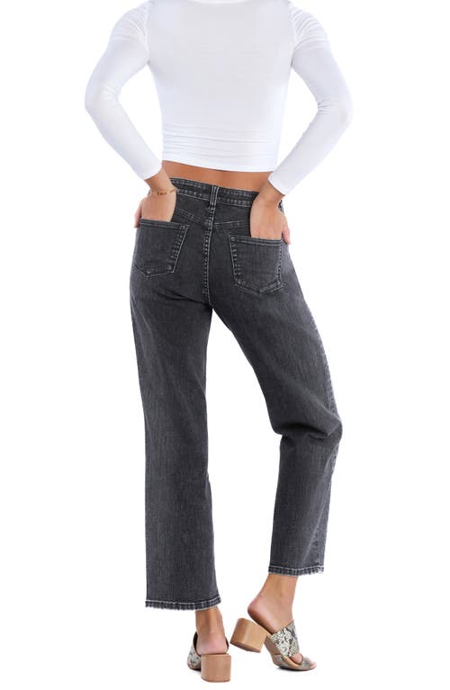Hint Of Blu Ankle Straight Leg Jeans In Vintage Black