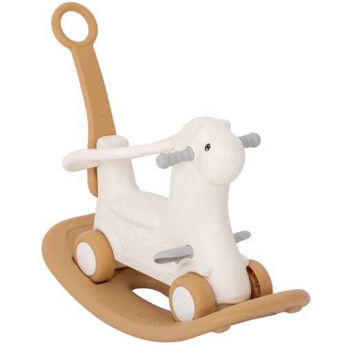 Qaba 4-in-1 Toddler Rocking Horse, Push Handle & Balance Board in Brown  product