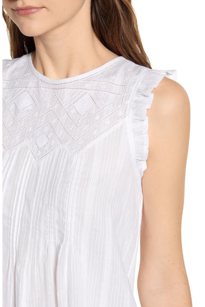 Shiffly Ruffle Cotton Tank, Alternate, color, BRIGHT WHITE
