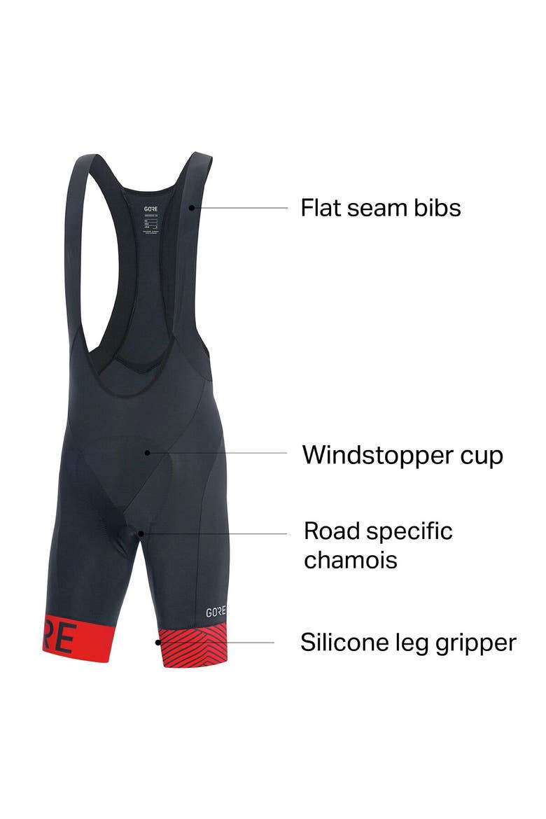 C5 Optiline Bib Short+ - Men's, Alternate, color, Black/Red
