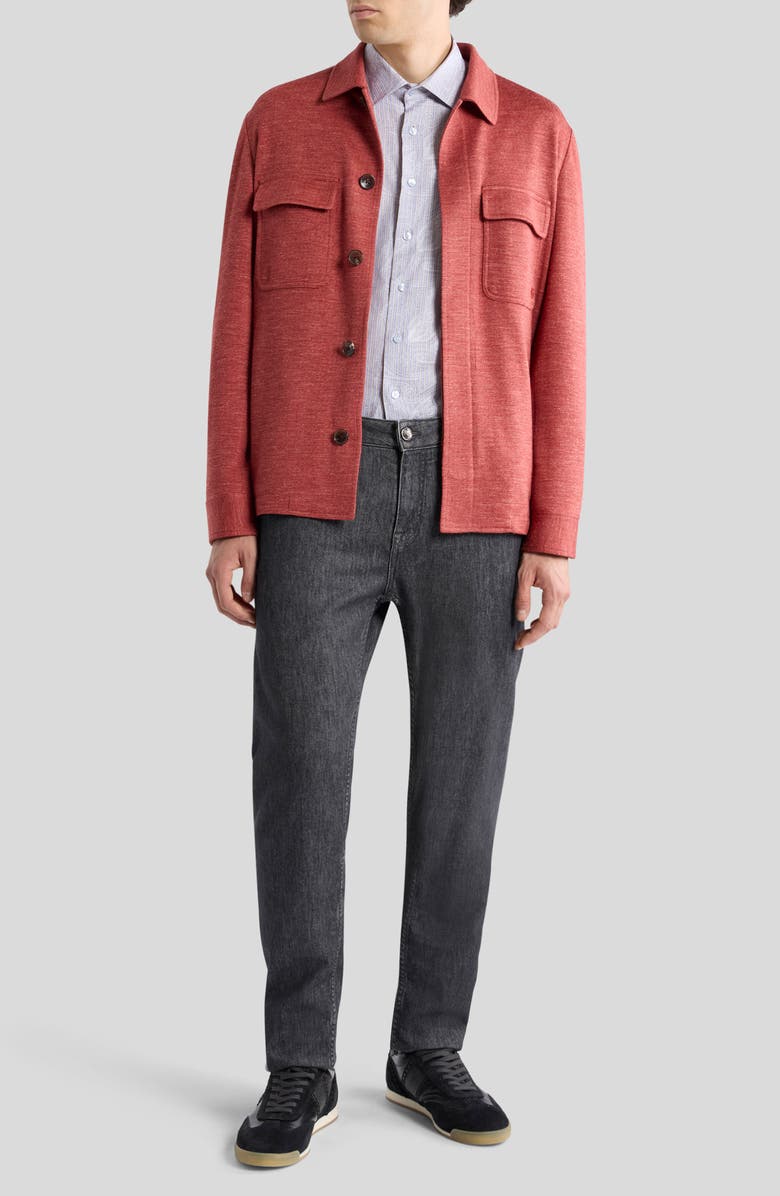 Etro Roma Regular Fit Stripe Paisley Jacquard Cotton Dress Shirt, Alternate, color, Var. Multicolor F.do Viola