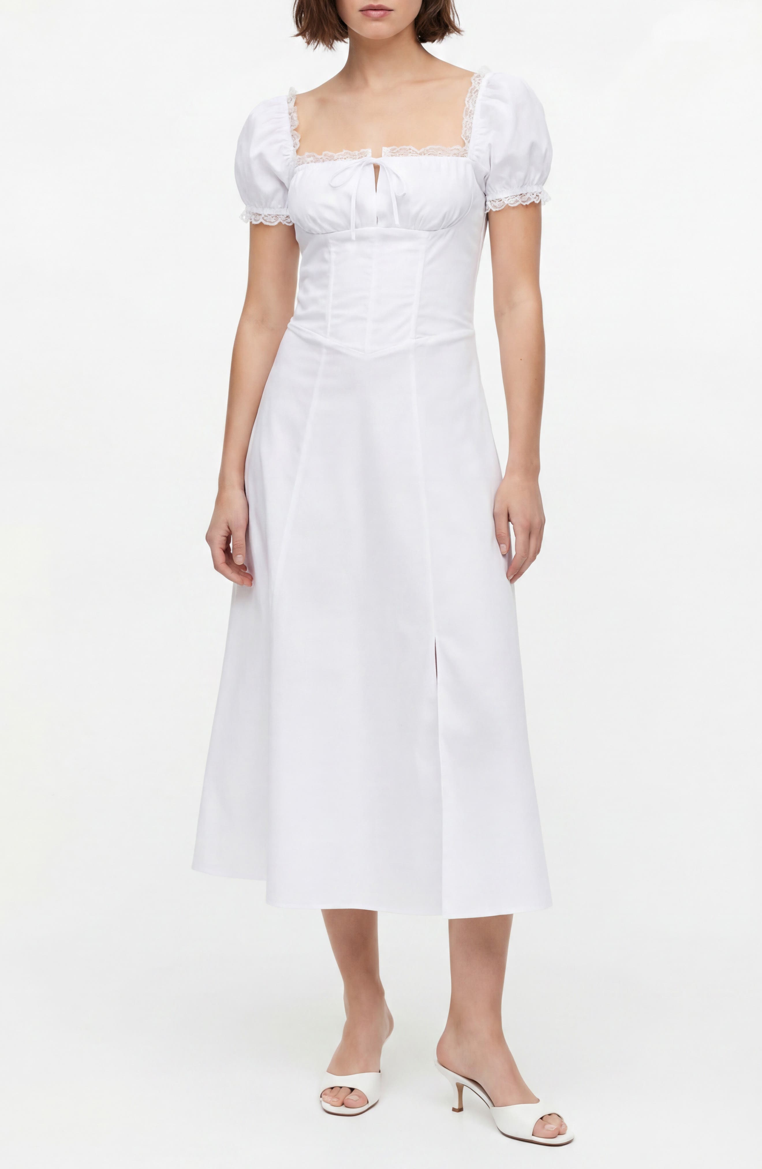 BY DESIGN Juniper Lace Trim Midi Dress