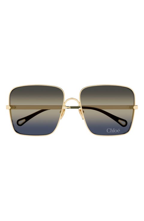 61mm Gradient Square Sunglasses