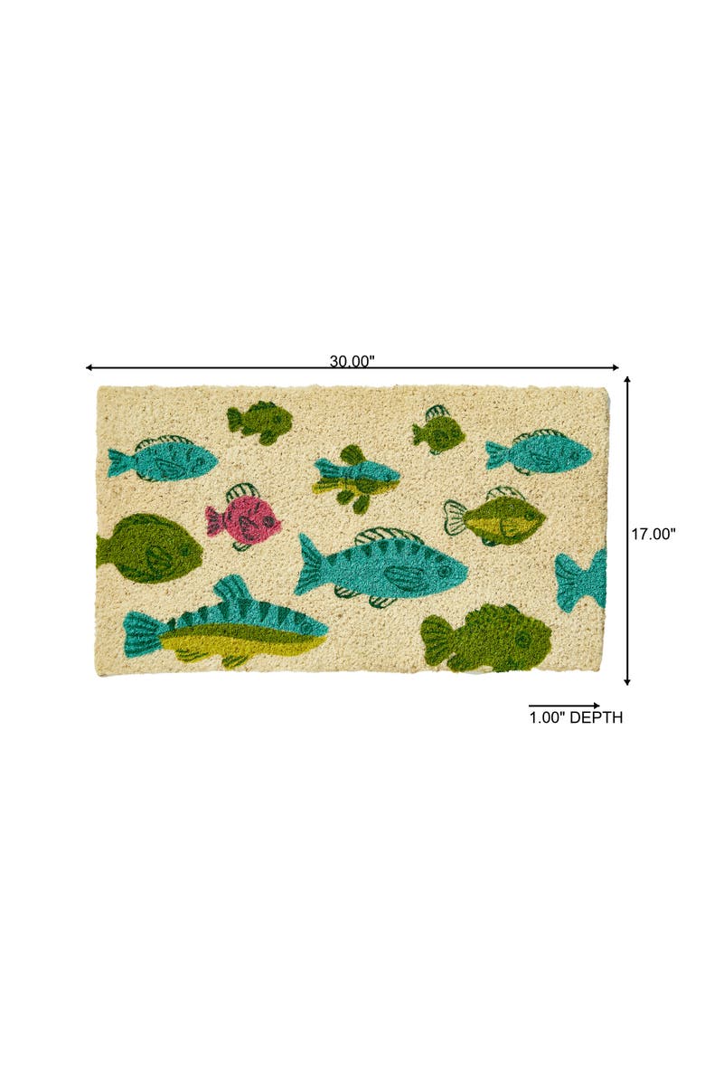 tag Fish Swimming Non-Slip Coir Mat Multi Coir Summer, Alternate, color, Beige