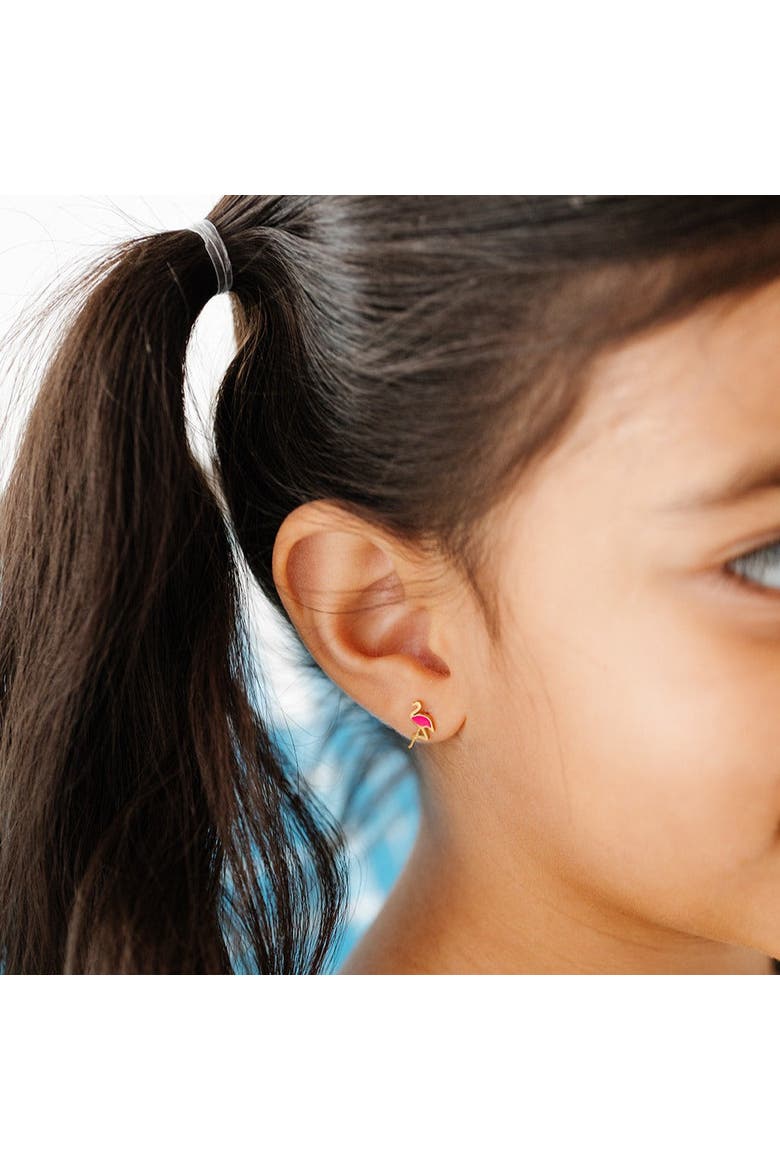 Flamingo Stud Earring, Alternate, color, Pink