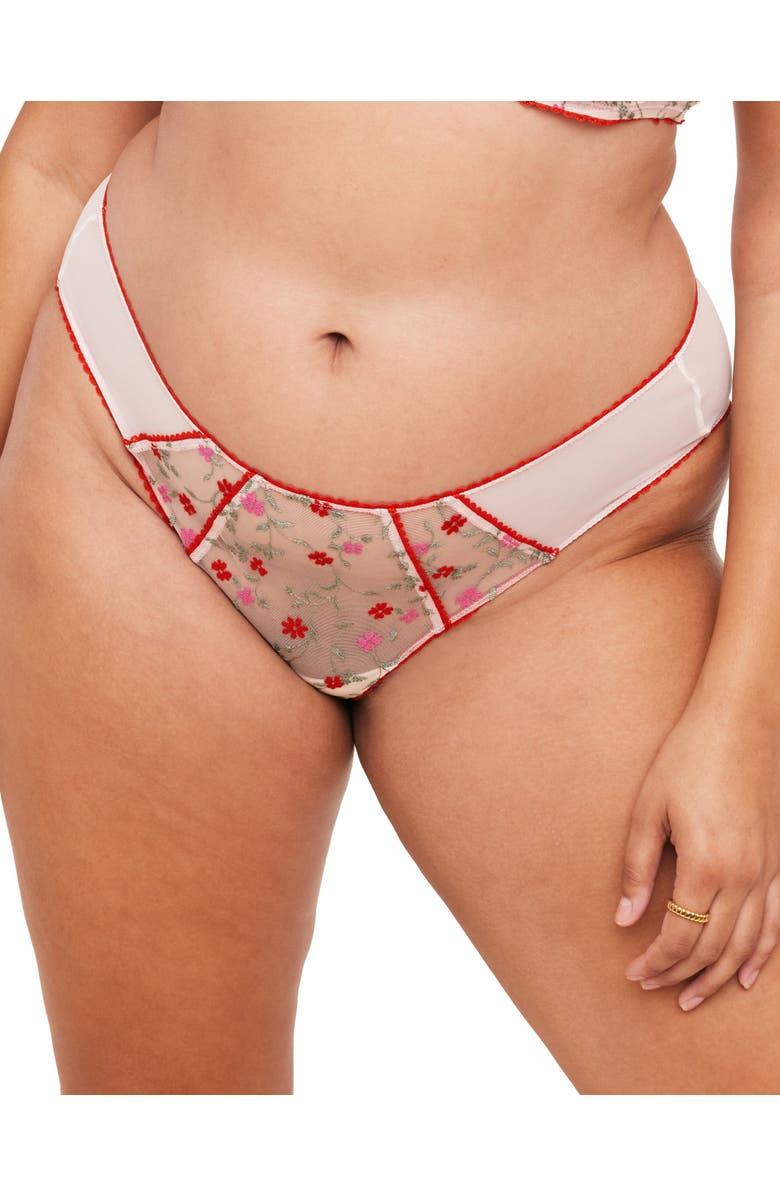 Adore Me Rosa Bikini Panties, Main, color, Floral Red