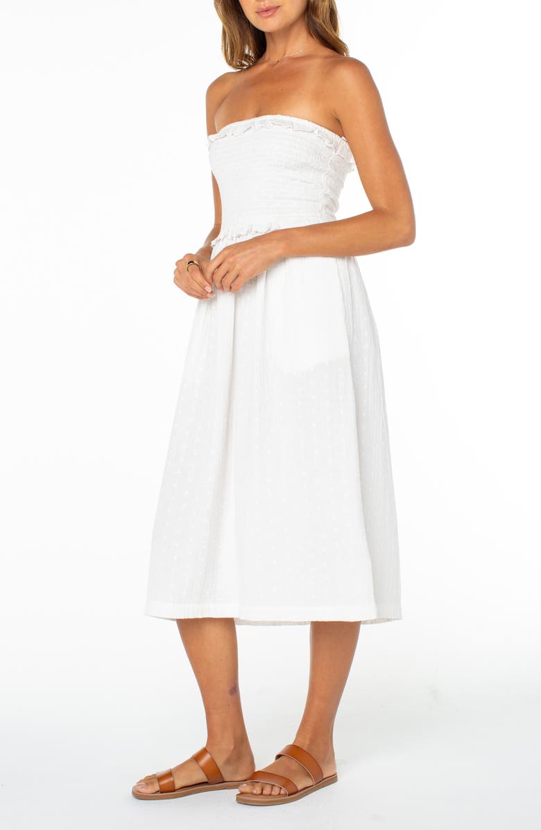 Roxy Avalon Strapless Midi Dress, Alternate, color, 