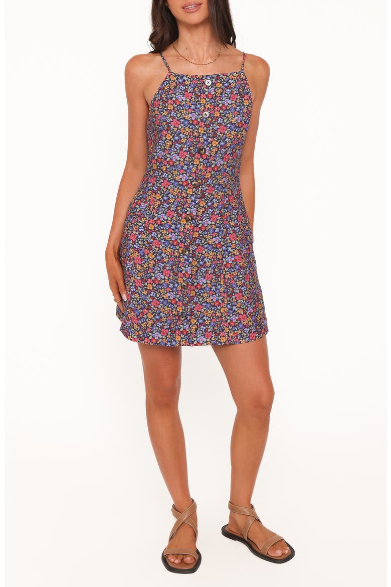 Lindsay Minidress, Main, color, BLUE DENIM DITSY