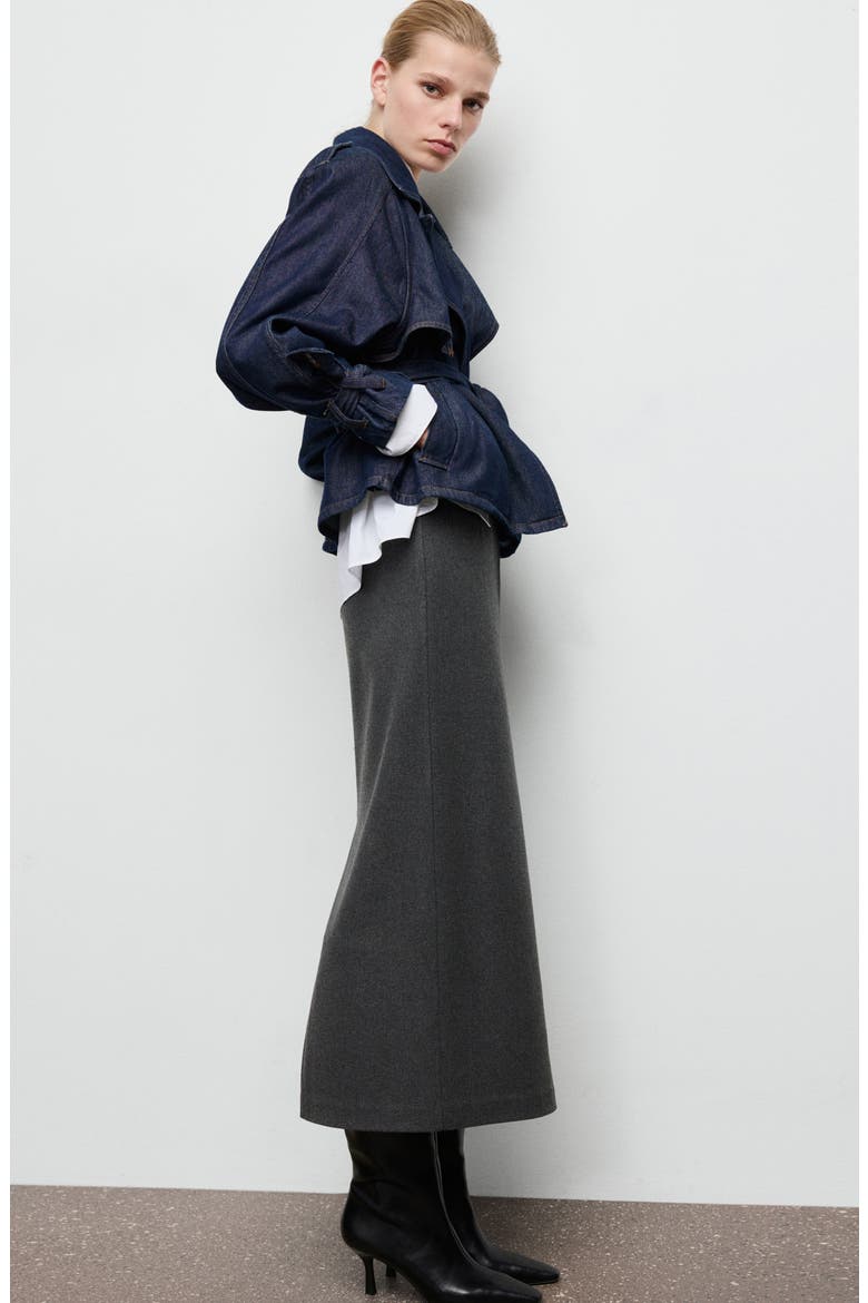 Opening Pencil Skirt, Alternate, color, DARK HEATHER GREY