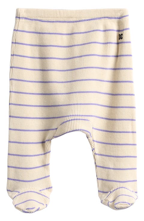 Waffle Knit Stripe Footed Pants