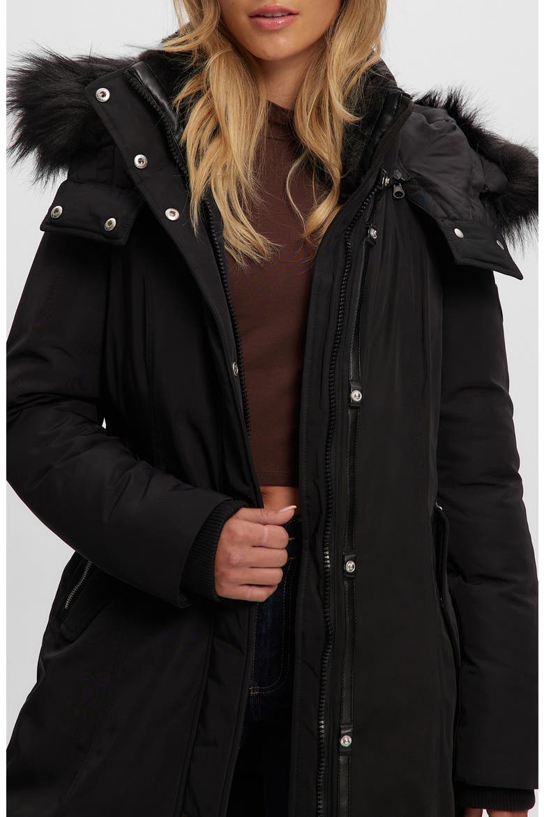 Kristel Faux Fur Hooded Parka, Alternate, color, BLACK