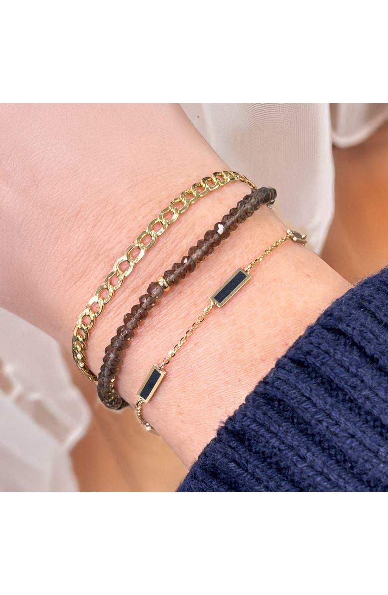 The Lovery Fine Jewelry Smoky Quartz Bead Bracelet, Alternate, color, Smoky Quartz