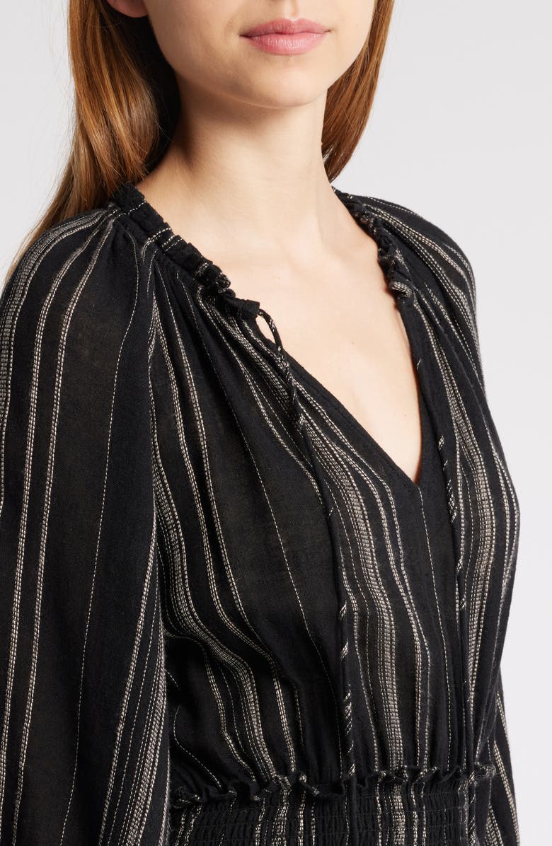 Rails Caterine Stripe Tiered Linen Blend Maxi Dress, Alternate, color, Balboa Stripe