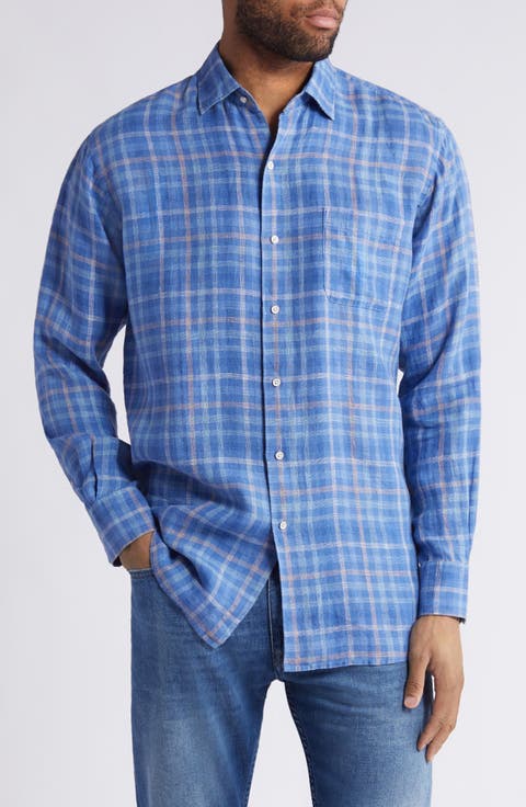 Ashore Check Linen Button-Up Shirt