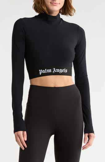 Palm Angels Mock Neck Long Sleeve Graphic T-Shirt