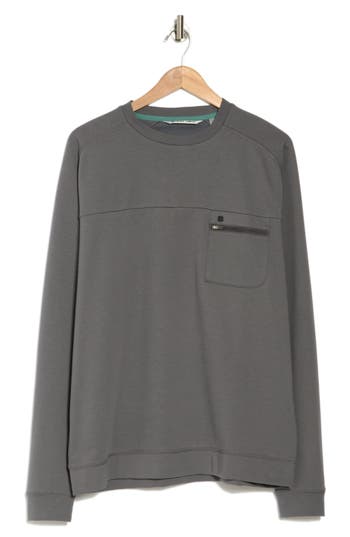 Black Clover Crue Long Sleeve Golf T-shirt In Grey Clover Charcoal