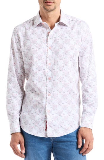 Robert Graham Lurken Cotton Button-up Shirt In Purple