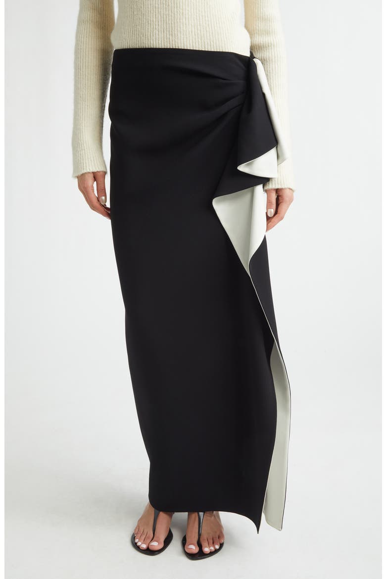 Cella Ruffle Cady Skirt, Main, color, BLACK/ IVORY
