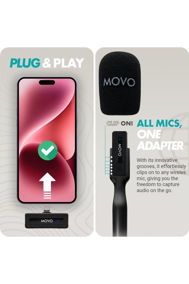 Wireless Mini DI Ultra Compact Wireless Lav Microphone System for iPhone, Alternate, color, Black