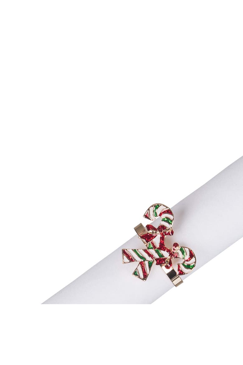 Candy Cane Napkin Rings Set of 4, Alternate, color, Red