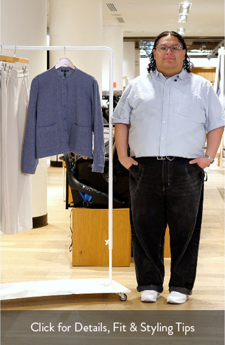 Mandarin Textured Stretch Organic Cotton Shirt Jacket, sales video thumbnail