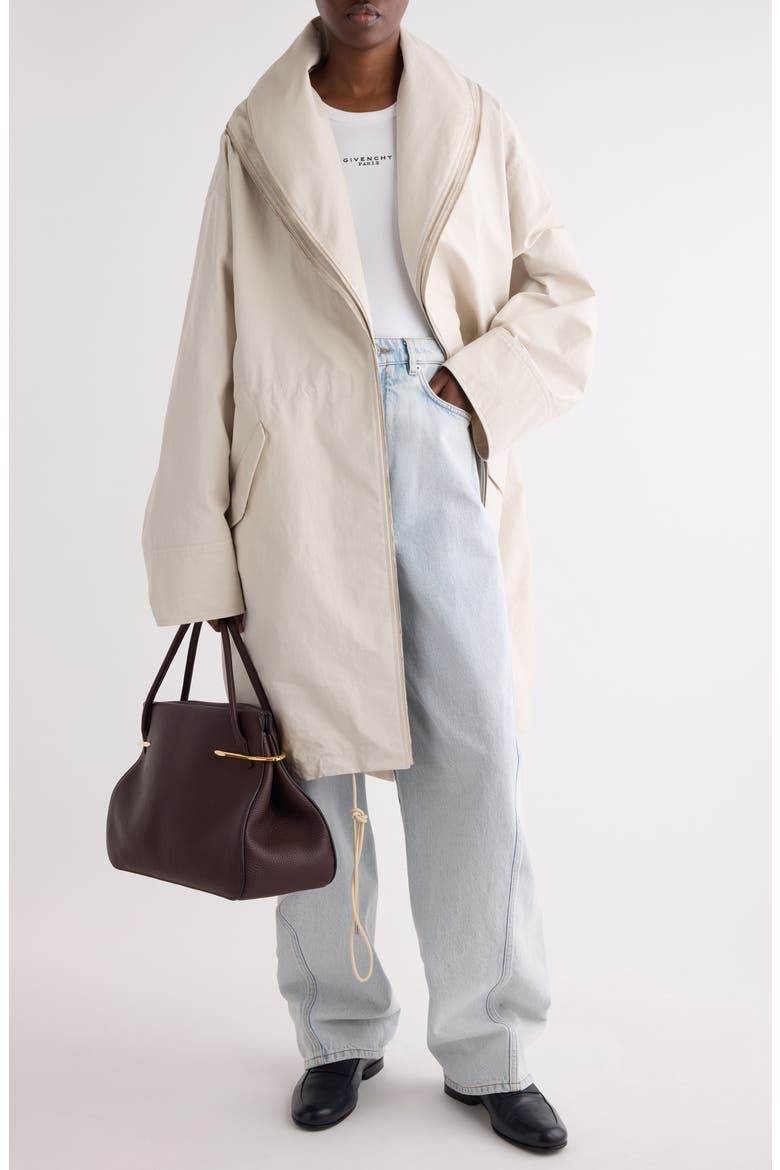 Cotton & Nylon Double Zip Parka, Alternate, color, LIGHT BEIGE
