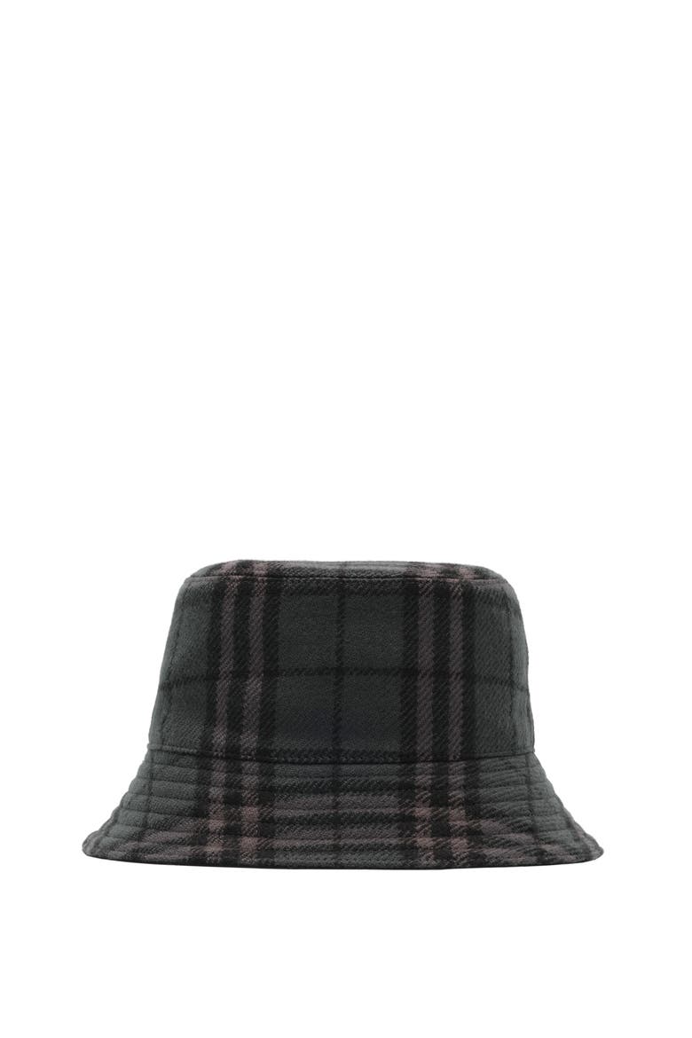 Reversible Check Wool Bucket Hat, Main, color, Iron grey