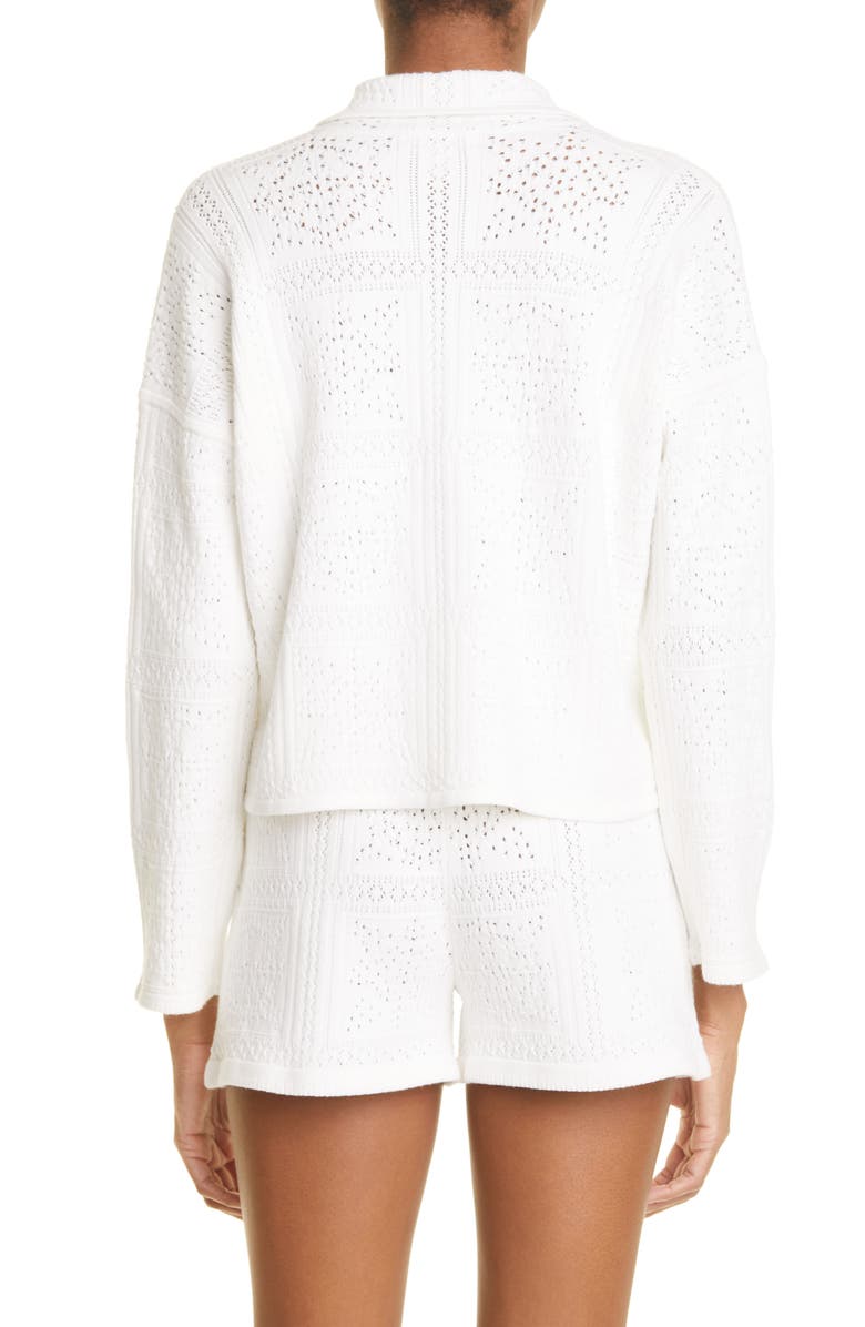Club Monaco Pointelle Crop Sweater, Alternate, color, White
